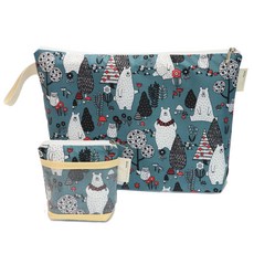 SEMOMS 防水餐盤收納包+藥品收納袋, 森林熊熊款