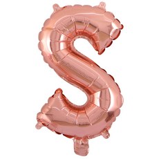 WOW PARTY KOREA 字母S金色氣球 S號, 玫瑰金, 15個