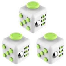 THAT'S THAT 童心未泯 Fidget 6面方塊 3入, 白色 + 綠色