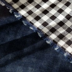 20支 Hobo 格紋色織棉雙層織布料, 海軍藍 1491, 1個