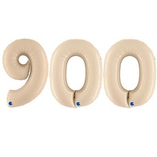 GRABO BALLOONS 大號數字900鋁箔氣球, 1套, 奶油色