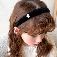 채니봉봉 포인티 하트 벨벳 넓은머리띠