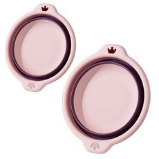 콩앤드 可折疊多用途臉盆 S + M, 粉紅色, 1套