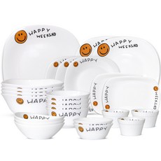 Bormioli Rocco Rocco Basile Happy Weekend 4人份晚餐餐具組 24p, 白色, 24種