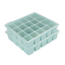 Petinube 韓國製造 矽膠多功能方塊副食品冷凍容器 20格, 海洋藍, 2個