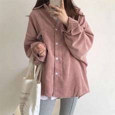 Elsso 女款燈芯絨休閒約會長袖外套襯衫