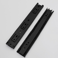 MINUNE 靜音3節抽屜滑軌 衣櫃 櫥櫃 400mm, 黑色, 2個