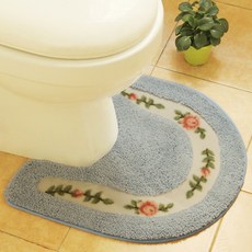 daysoy Cozy Flower 粉彩乾式馬桶腳踏墊 50 x 50 cm, 橢圓藍, 1個