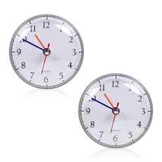 FLaiTO 馬卡龍浴室吸盤防水時鐘 2入, 灰色