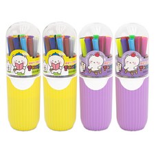 misoro 3500 18色彩色簽字筆 2款 x 2入組 2335, 黃色, 紫色, 1套