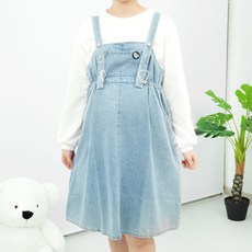fisher-price 費雪 丹寧吊帶孕婦連身裙