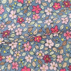 르우홈 대폭 20수 면 패브릭 원단, 플라워파티 블루, 1개