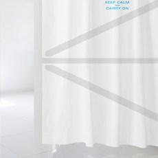 北歐風浴簾 SC757 1800*1880mm+塑膠掛鉤 12入+窗簾桿 白色, 1套