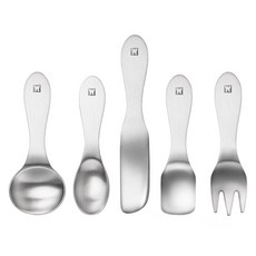 Bargensteiger 304不鏽鋼甜點餐具5件組, 1組, 圓湯匙+橢圓湯匙+方形湯匙+叉+刀, 單色