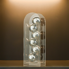 Nabida壓克力不鏽鋼球型室內花瓶, 透明