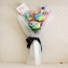 아스파시아 레인보우 스위티 롤리팝 모루 꽃다발, 블랙