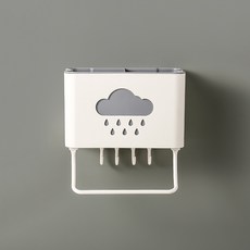 무타공 주방 벽걸이 수저통, White, 1개