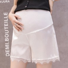 之字形蕾絲真絲優質孕婦打底短褲