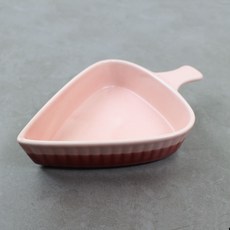 달소금 국산 도자기 샐러드 핑크 손잡이 삼각볼, 투톤핑크, 1개