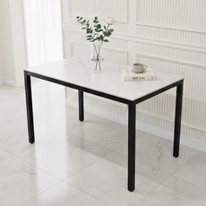 비에프컴퍼니 라인 1200 세라믹 식탁 테이블 방문설치, 화이트마블 + 블랙, 4인용