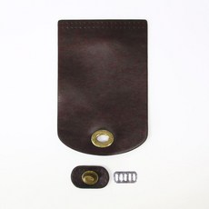 Knitt 圓形按扣鎖扣, 棕色, 1個