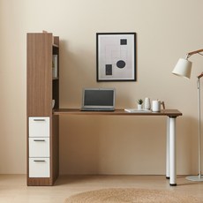 장인가구 베르제 스마트 서랍다리형 책상 1500 방문설치, 월넛