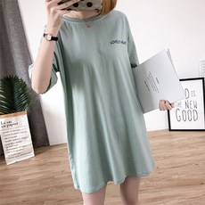 簡約文字印花孕婦短袖哺乳連身裙