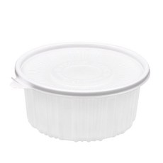 Cook&Lock 220圓形白色湯容器 (中) 2.3公升 + 附蓋組, 50個, 50組