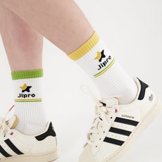 Jipro JIPRO JIPRO 球場中筒高爾夫運動襪組, 1套, 白色 + 黃色