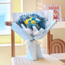 아스파시아 로미 스마일 안개 퐁퐁 비누꽃다발, 블루, 1개