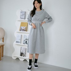 구디프 여성용 컴포트 허리 밴딩 맨투맨 코튼 원피스 빅사이즈 포함