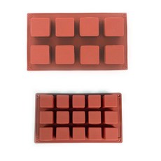 矽膠烤盤 方塊模具 2件組, 單一顏色, 1套