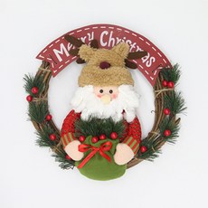JHCompany棉質聖誕花環裝飾品 聖誕老人A, 混色