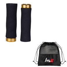 GUB Naya Style 自行車車把把手 2p + 獨家袋套組 CYYP-62-4PU, 金色（手柄）, 1套