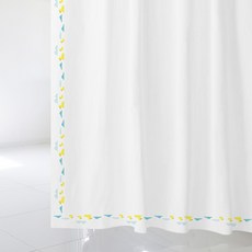 鴨子系列浴簾+不鏽鋼掛鉤 12入+窗簾桿, 單一顏色