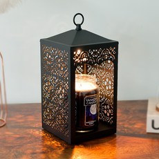 YANKEE CANDLE 復古造型暖燈+香氛蠟燭 L號+燈泡 2入, 黑色（Candle Warmer），仲夏夜（Candle）