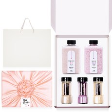 罐裝鹽禮盒 4款+包袱巾 隨機出貨+提袋, 1套