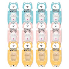 貓咪橡皮擦 02-0418 3件組, 藍色、粉色、黃色, 4套