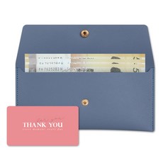 리코즈 레더 현금 용돈봉투 + 카드 세트, 블루, 1개