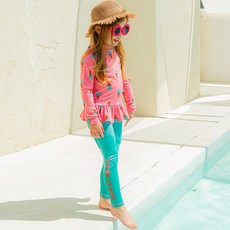 Lala Amang 女童款甜筒印花防曬泳衣泳褲套裝