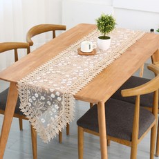 市集感蕾絲桌旗, 棕色, 40 x 180 cm, 1個