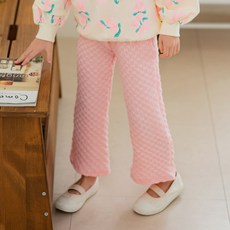 Lala Amang 女童款壓花格紋喇叭褲