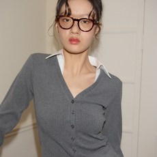 살롱드욘 여성용 셔츠 디테일 가디건
