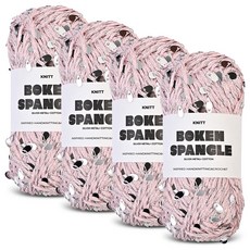 니뜨 보케 스팽글 메탈릭얀 코바늘 가방 뜨개실 100g, 30 베이비핑크, 4개