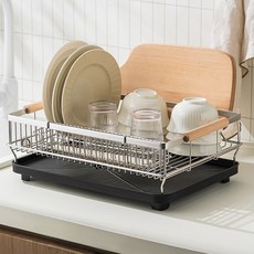 FASEN 自動排水碗盤瀝水架 LB002, 1個, 混合色, 1層