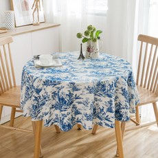 JCP 北歐花卉圖案桌布, 150 x 150 cm, 藍色, 1個