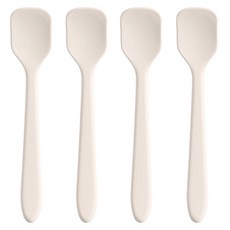 Easy Sili 矽膠嬰兒副食品優格湯匙 白色 4件組, 4個