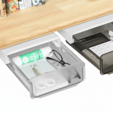 부착식 슬라이드 데스크 히든 서랍, 투명, 1개