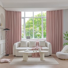 Mercury 三層針式遮光窗簾組, 粉紅色