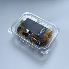 Tinapicnic 迷你雙格透明免洗餐盒 + 黑色感謝貼紙組, 20套, 免洗餐盒 + 貼紙